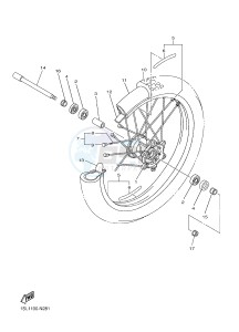 YZ450F (B118 B119 B11A B11B) drawing FRONT WHEEL