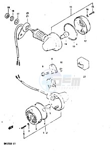 DR125S (Z-D) drawing TURN SIGNAL LAMP (E2, E4, E15, E17, E21, E25)