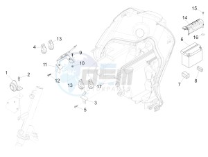 Fly 50 4T 4V USA (EMEA) drawing Remote control switches - Battery - Horn