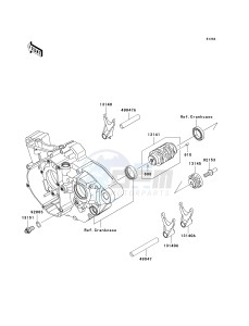 KX 250 W [KX250F MONSTER ENERGY] (W9FA) W9F drawing GEAR CHANGE DRUM_SHIFT FORK-- S- -