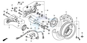 FJS600D 400 SILVER WING drawing REAR WHEEL