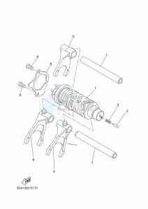 XTZ690D-B TENERE 700 (BW35) drawing SHIFT CAM & FORK