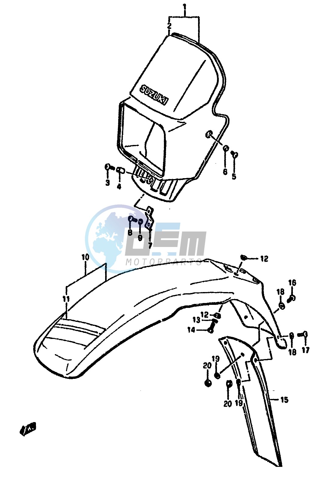 HEADLAMP COVER-FRONT FENDER (MODEL F E18,E24)