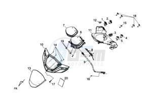 HD2 200EFI drawing SPEEDOMETER COWL