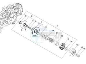 Liberty 150 4t e3 moc drawing Driven pulley