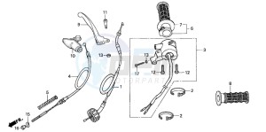 XR50R drawing HANDLE LEVER/SWITCH/CABLE