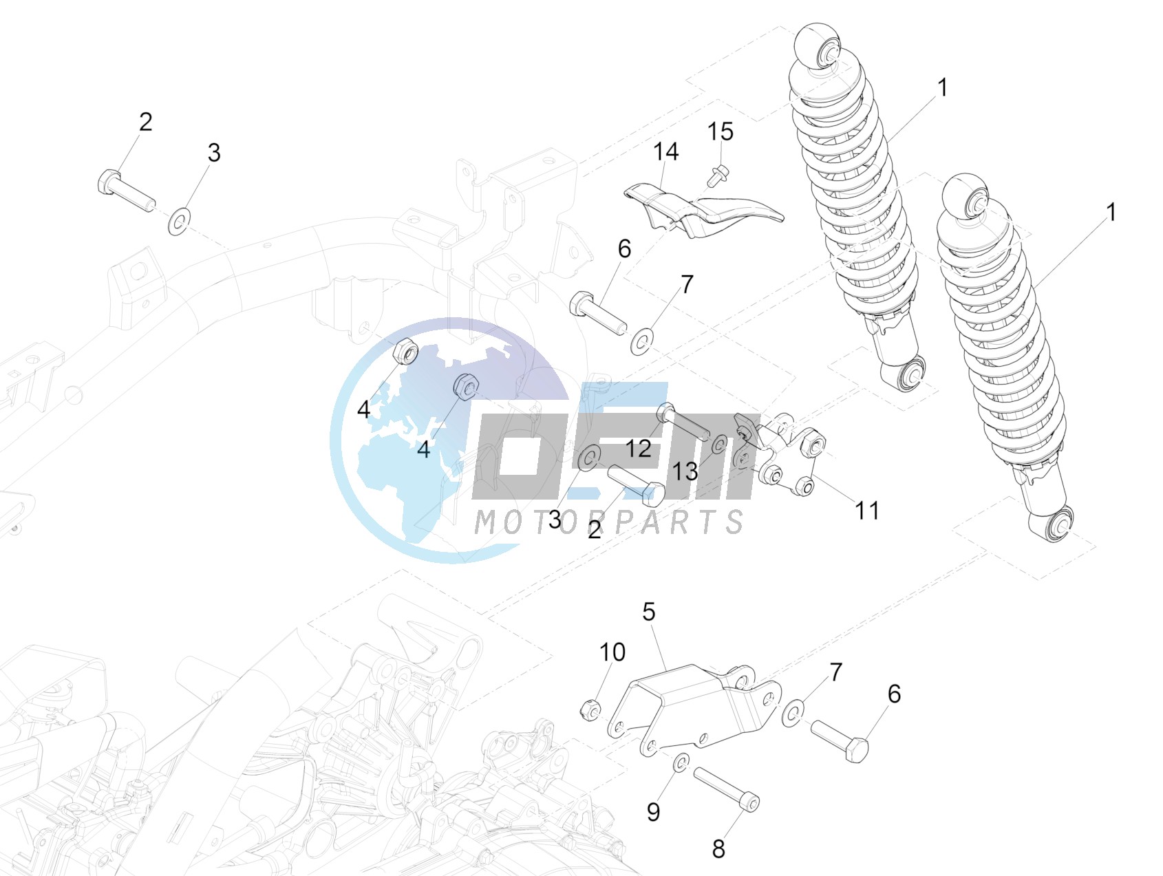 Rear suspension - Shock absorber/s