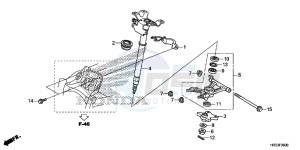 TRX420TE1E TRX420 ED drawing STEERING SHAFT