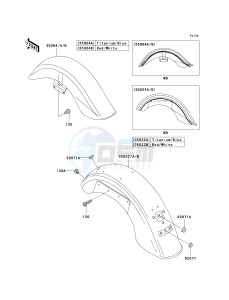 VN 1500 B [VULCAN 88 SE] (B1-B3) N6F drawing FENDERS