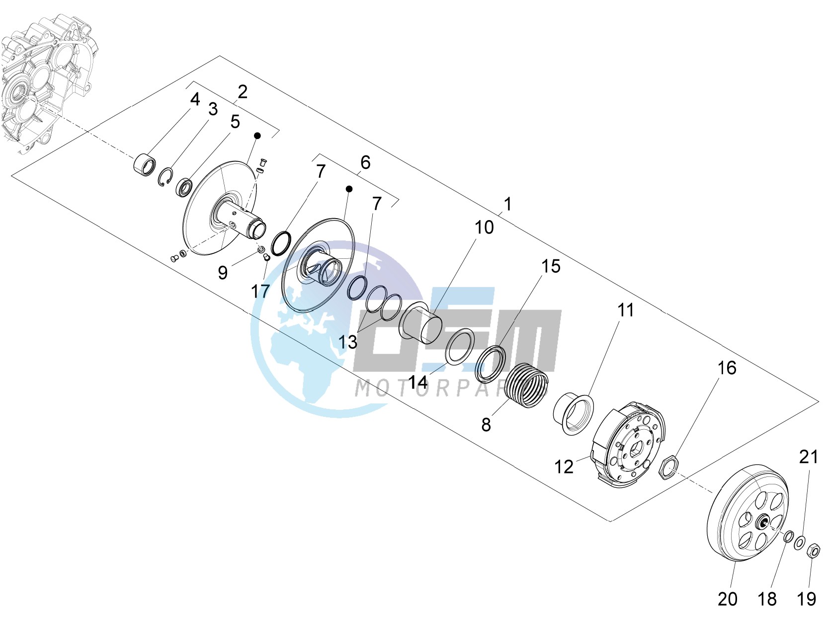 Driven pulley