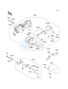 EX 250 F [NINJA 250R] (6F-7F) F7F drawing TAILLIGHT-- S- -