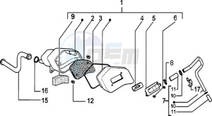 Zip 50 SP H2O Liquid cooling drawing Secondairy air box