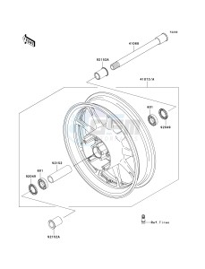 VN 1700 C [VULVAN 1700 NOMAD] (9FA) C9F drawing FRONT WHEEL