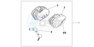 CBF600NA drawing STANDARD PANNIER SET - INTERSTELLAR BLACK MET