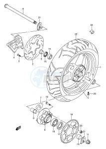 GSF650 (E2) Bandit drawing REAR WHEEL (GSF650K5 UK5 SK5 SUK5 K6 UK6 SK6 SUK6)