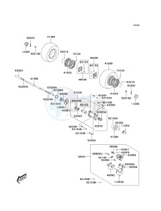 KSF 90 A [KFX90] (A7F-A9S) A8F drawing REAR HUB