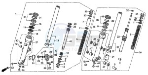 ST1100A drawing FRONT FORK (ST1100AT/AV/AW)