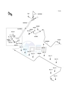 KRF 750 B [TERYX 750 4X4] (B8F) B8F drawing BRAKE PIPING