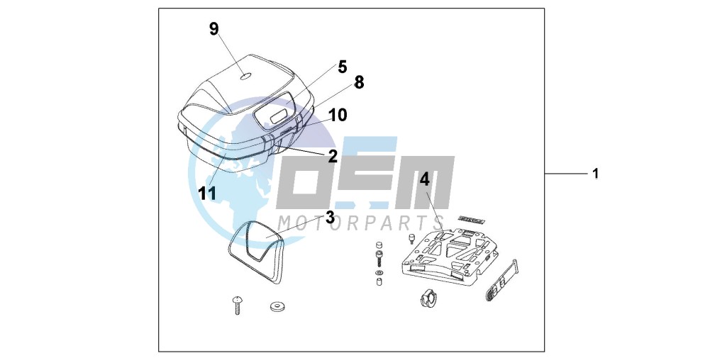 TOP BOX 45L CARLENIAN RED