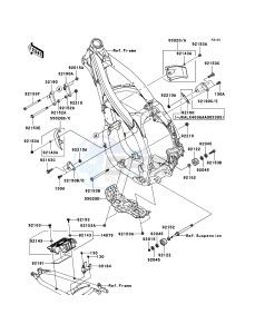 KLX450R KLX450ABF EU drawing Frame Fittings