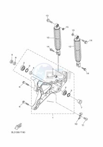 YP125RA XMAX 125 ABS (BL27) drawing REAR ARM & SUSPENSION