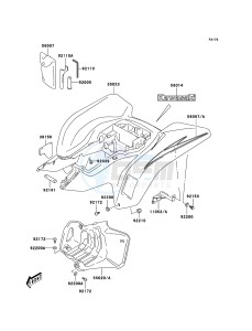 KFX400 KSF400A6F EU drawing Rear Fender(s)