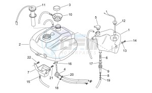 Scarabeo 50 2t (eng. Minarelli) drawing Oil and fuel tank