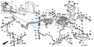 CBR1000RA9 Australia - (U / ABS MME) drawing FRONT POWER UNIT/FRONT VA LVE UNIT