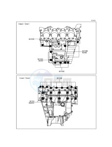 NINJA_ZX-6R ZX600REF FR GB XX (EU ME A(FRICA) drawing Crankcase Bolt Pattern