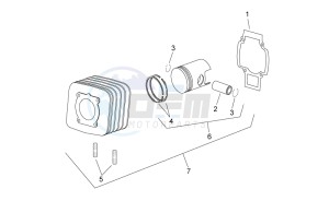 Scarabeo 50 2t e2 (eng. piaggio) drawing Cylinder with piston