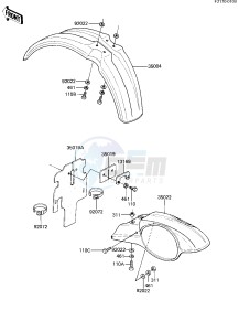 KX 80 C [KX80] (C2) [KX80] drawing FENDERS -- 82 KX80-C2- -