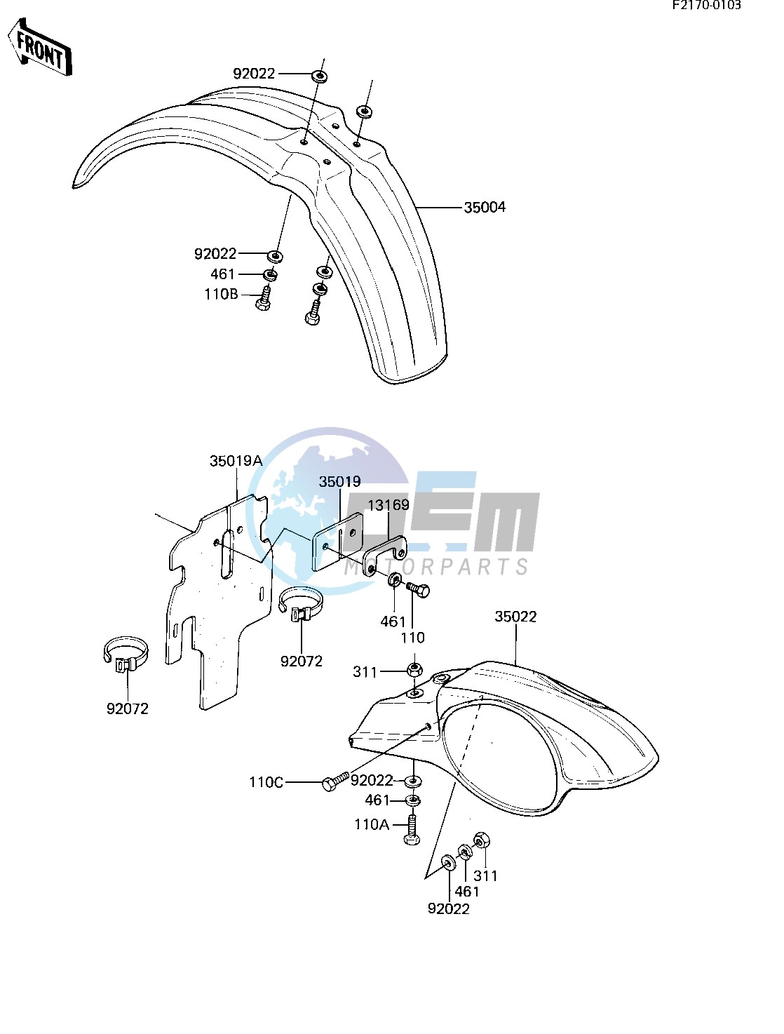 FENDERS -- 82 KX80-C2- -