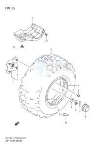 LT-F250 (E28-E33) drawing LEFT REAR WHEEL