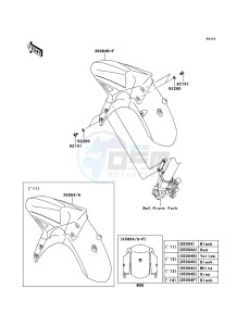 VERSYS_ABS KLE650DBF GB XX (EU ME A(FRICA) drawing Front Fender(s)