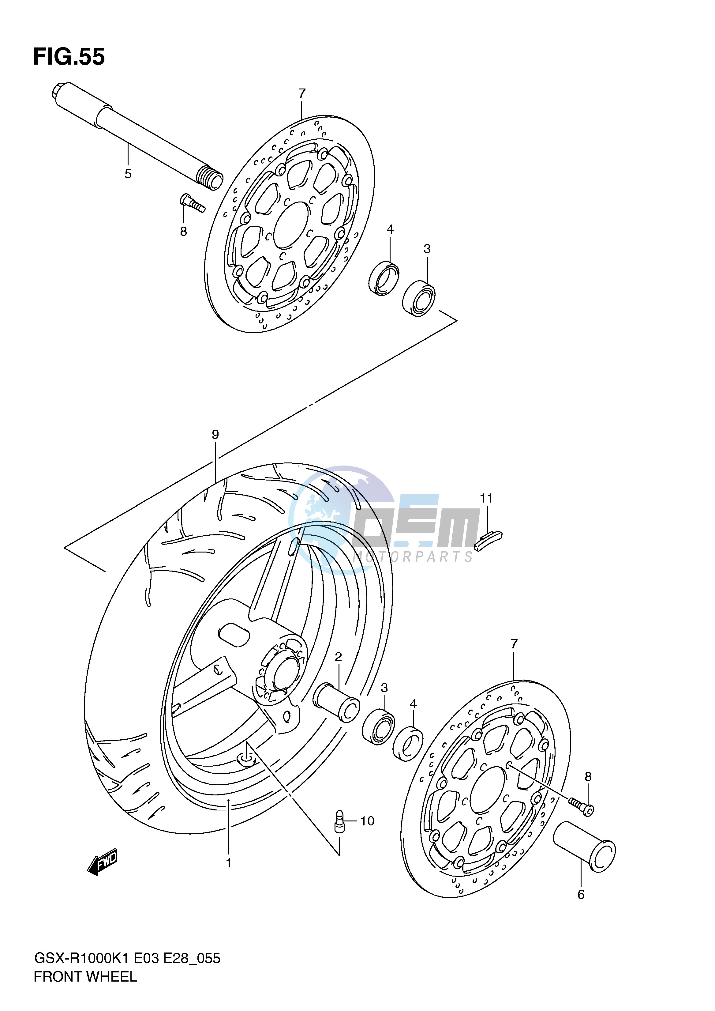 FRONT WHEEL (GSX-R1000K1)