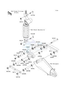 ZX 600 R [NINJA ZX-6R MONSTER ENERGY] (R9FA) R9FA drawing REAR SUSPENSION