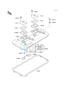 ZX 1100 D [NINJA ZX-11] (D1-D3) [NINJA ZX-11] drawing CYLINDER HEAD COVER