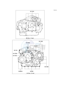 VN 1600 B [VULCAN 1600 MEAN STREAK] (B6F-B8FA) B8F drawing CRANKCASE BOLT PATTERN