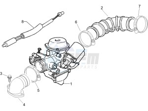 Liberty 50 4t Delivery drawing Carburettor assembly - Union pipe