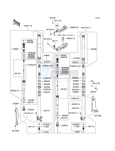 KLX 450 A [KLX450R] (A8F-A9F) A8F drawing FRONT FORK