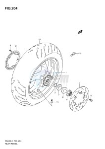 AN400 (E2) Burgman drawing REAR WHEEL (AN400AL1 E24)