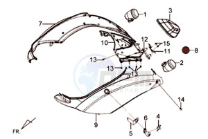 MIO 50 drawing COWLING / TAIL LIGHT / INDICATORS