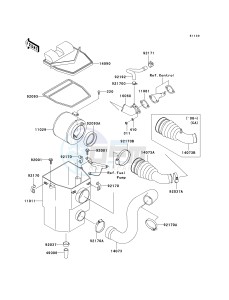 KAF 400 A [MULE 610 4X4] (A6F-AF) AAF drawing AIR CLEANER