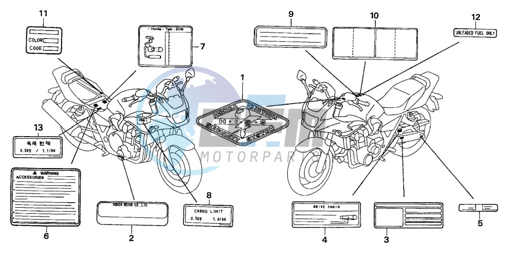 CAUTION LABEL (CB1300S/SA )