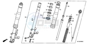 CBR600RRA Korea - (KO / ABS) drawing FRONT FORK