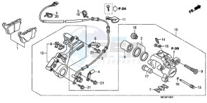 CBR600RA9 Korea - (KO / ABS) drawing REAR BRAKE CALIPER (CBR600RA)