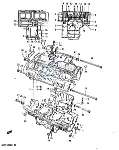 GSX1100 (Z-D) drawing CRANKCASE (MODEL Z)