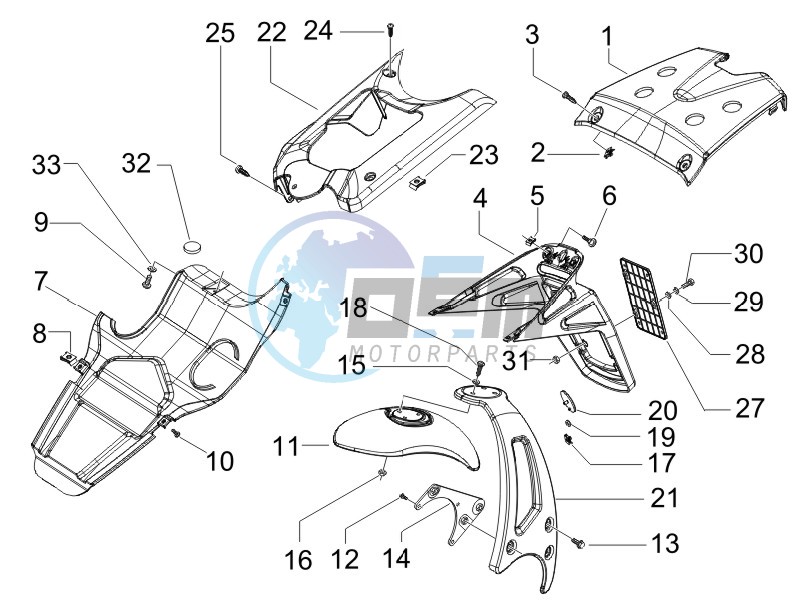 Rear cover - Splash guard