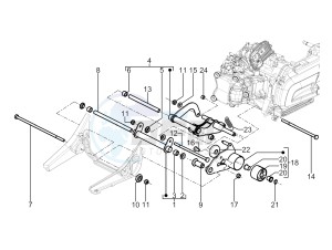 BEVERLY 350 ST 4T 4V ie E4 ABS (NAFTA) drawing Swinging arm