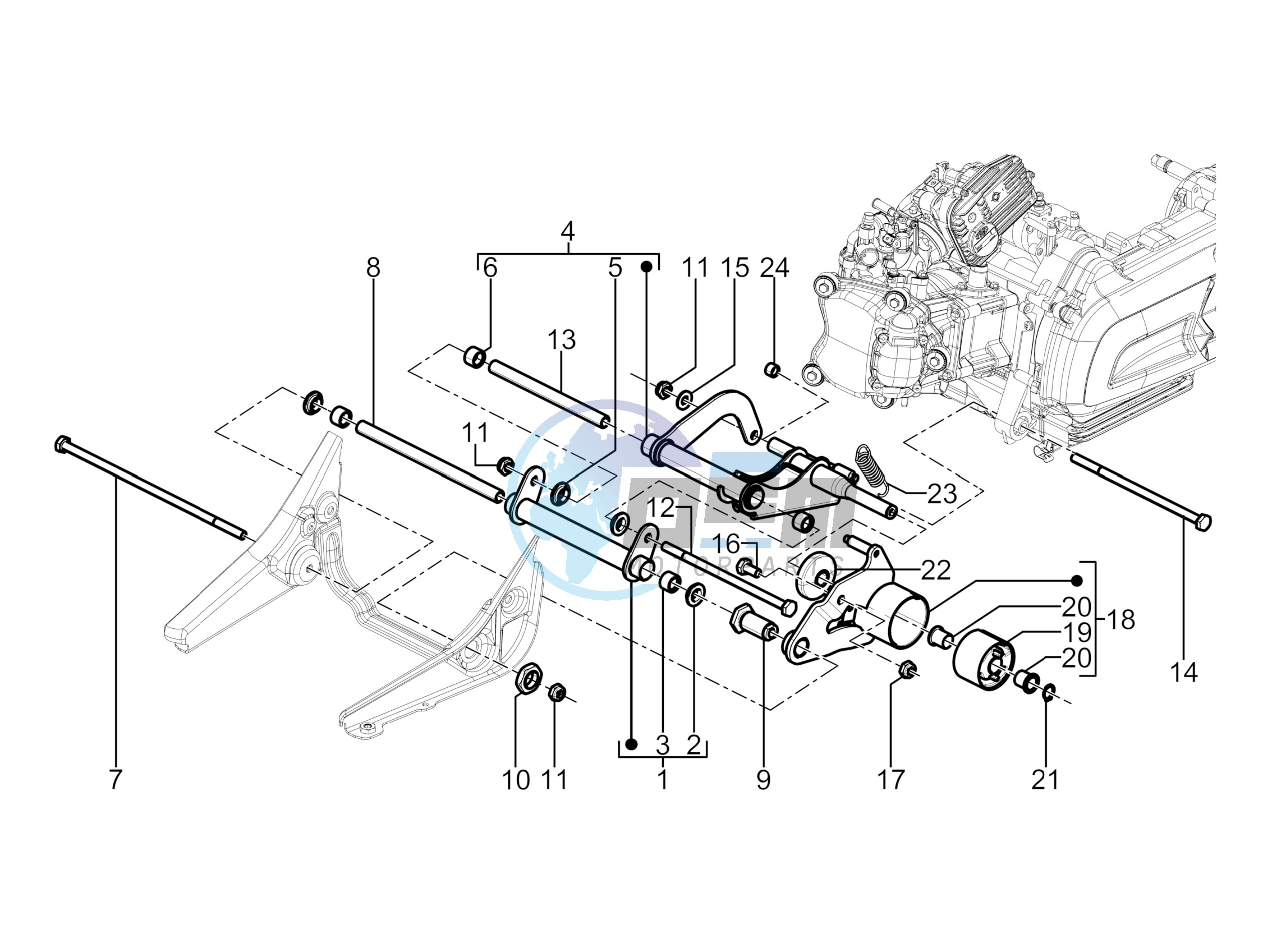 Swinging arm